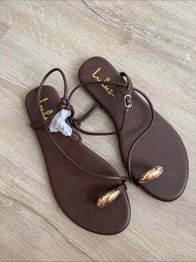 Brand New Lulus Sandals with Gold Accent